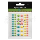 Samolepicí dekorace - Adhesive Enamel Dots 52 Pkg Green-Yellow-Pink-Peach - Eyelet Outlet